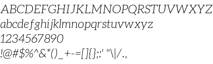Font preview Aleo Light Italic