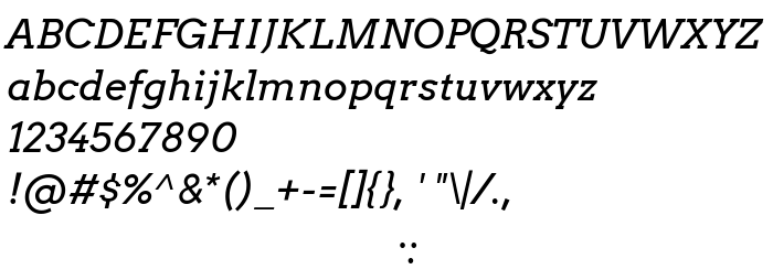 Font preview Arvo Italic