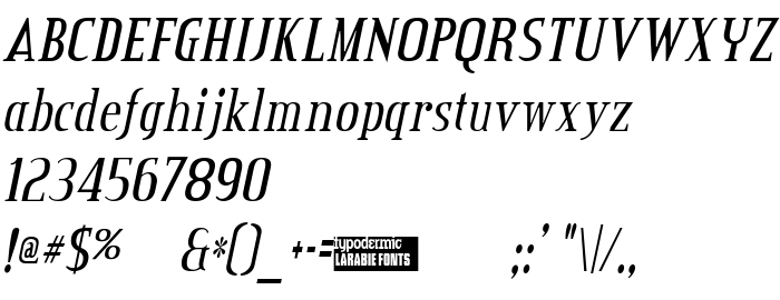 Font preview Credit Valley Italic