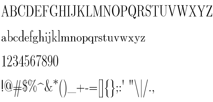 Font preview Latin Modern Roman Dunhill 10 Regular