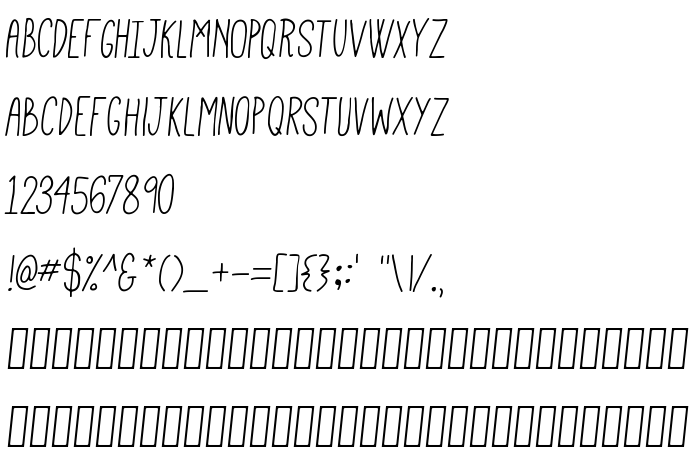 Font preview Mathlete Skinny Slant