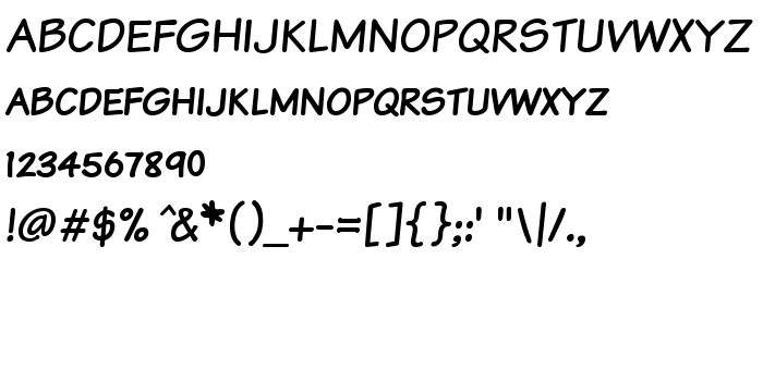 Font preview Komika Text Kaps