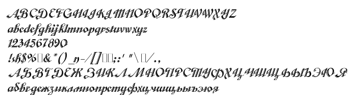 Font preview Veronica script One