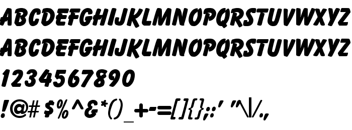 Font preview Bazooka Regular