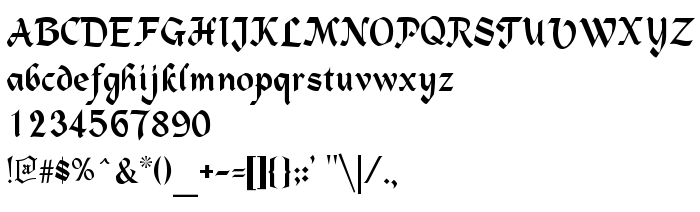 Font preview QTHeidelbergType Regular