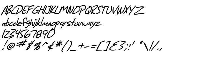 Font preview SF Grunge Sans Italic