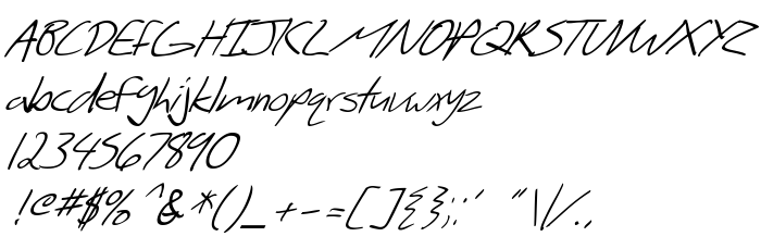 Font preview SF Scribbled Sans Italic