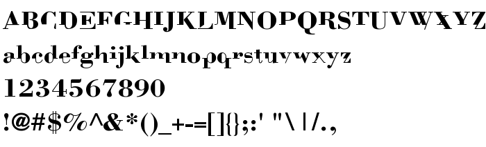 Font preview BodoniMutant