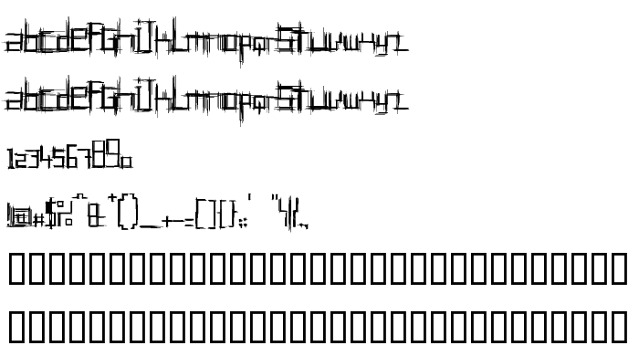 Font preview Bruised Ten