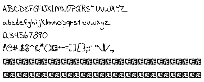 Font preview AEnigma Scrawl (BRK)
