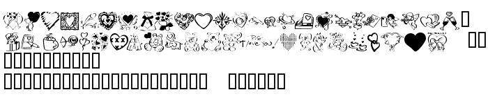 Font preview KR Valentine Dings 2002