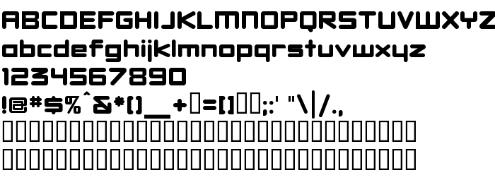 Font preview DBXLNightfever ExtraWide