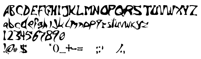 Font preview Barbed Ink