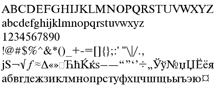 Font preview NewtonMACCTT