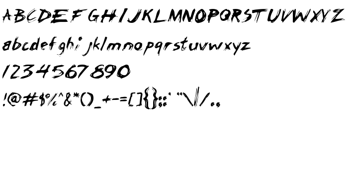 Font preview ChickenScratch AOE