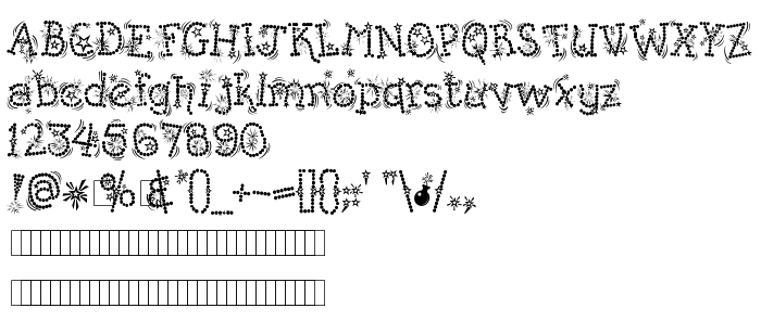 Font preview Kingthings Whizzbang