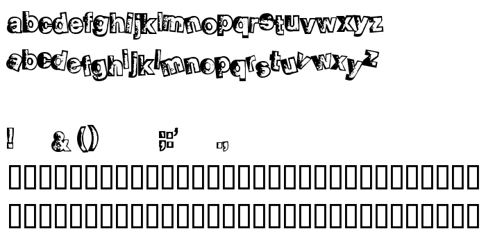 Font preview Smellvetica Outline