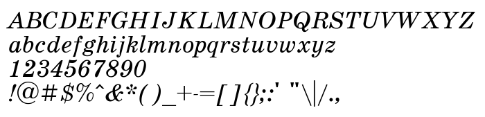 Font preview SchoolBookC Italic